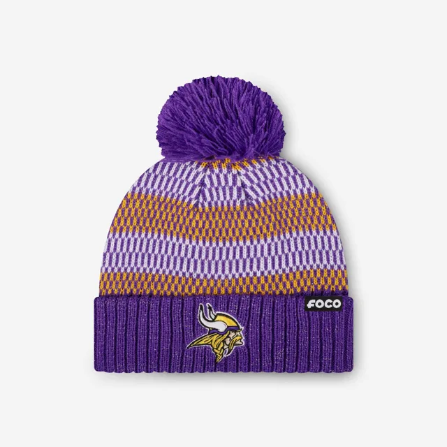 Minnesota Vikings Bonnet à pompon en fil métallique pour femme