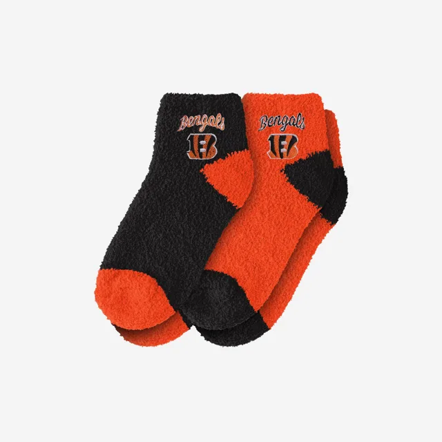 Cincinnati Bengals Lot de 2 socquettes floues avec logo script pour femme
