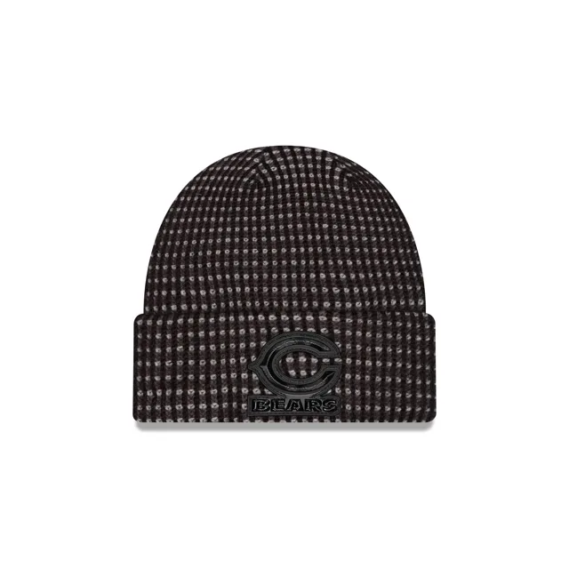 Chicago Bears 2026 Sideline Bonnet en tricot noir à revers pour temps froid