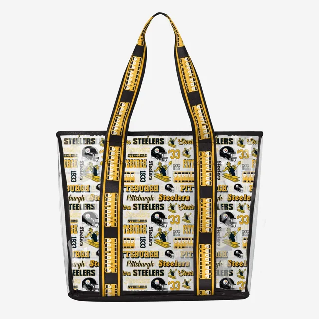 Pittsburgh Steelers Répétez l'impression rétro Sac fourre-tout transparent