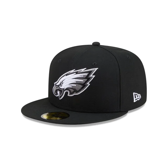 Philadelphia Eagles Casquette ajustée Basic 59FIFTY noire et blanche