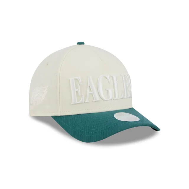 Philadelphia Eagles Casquette Snapback 9FORTY M-Crown A-Frame bicolore chromée pour femmes