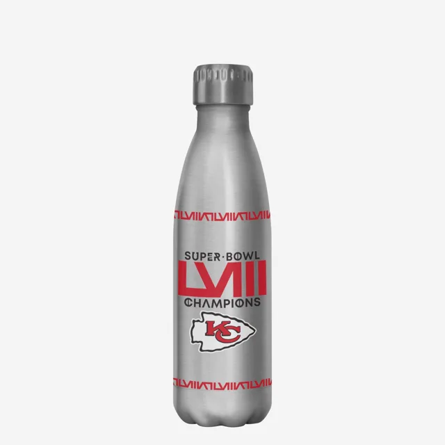 Kansas City Chiefs Super Bowl LVIII Champions Silver Diamond Bouteille en acier inoxydable de 17 oz