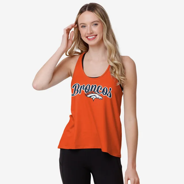 Denver Broncos Haut sans manches à rayures Wordmark Team pour femmes