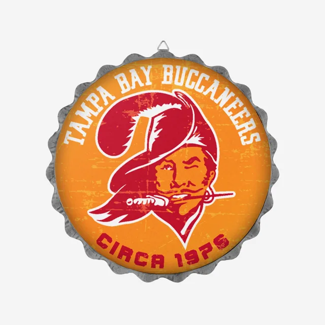 Tampa Bay Buccaneers Panneau mural rétro avec bouchon de bouteille
