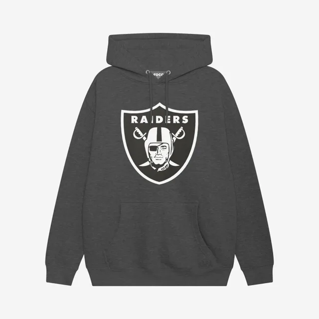 Las Vegas Raiders Sweat à capuche avec logo principal noir et blanc