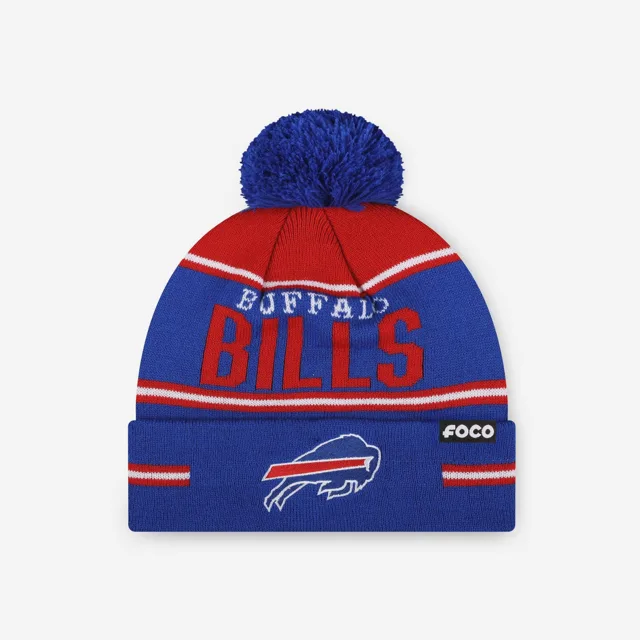Buffalo Bills Bonnet à pompon à rayures et gros mot
