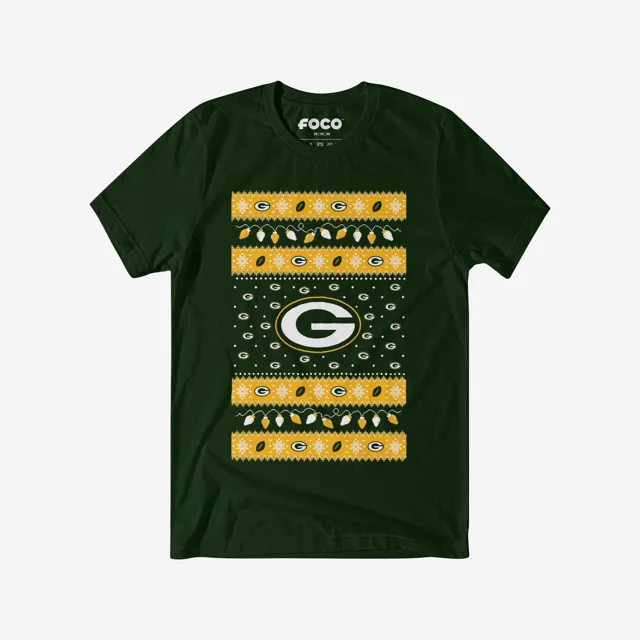 Green Bay Packers T-shirt pull lumières de Noël