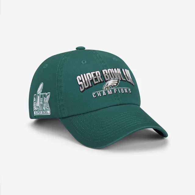 Philadelphia Eagles Casquette décontractée avec logo principal du Super Bowl LIX Champions