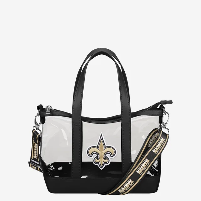 New Orleans Saints Mini sac fourre-tout transparent à bandoulière