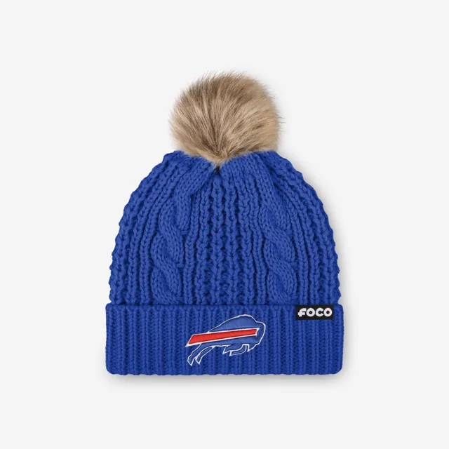 Buffalo Bills Bonnet à pompon en fausse fourrure pour femme