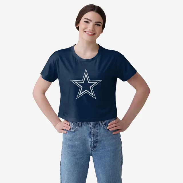 Dallas Cowboys Haut court uni avec grand logo pour femme