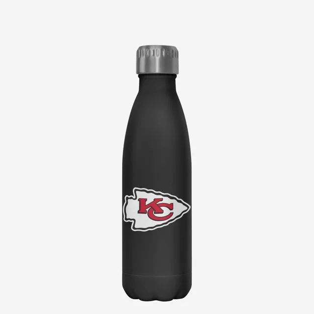 Kansas City Chiefs Super Bowl LVIII Bouteille en acier inoxydable noire de 17 oz