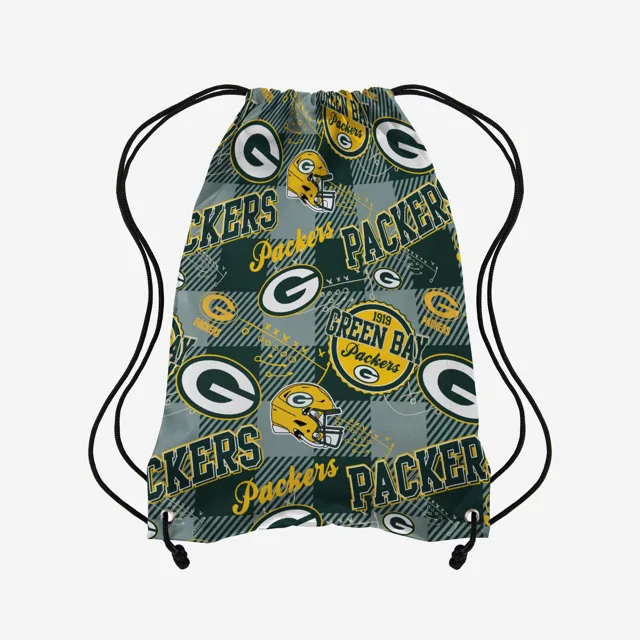 Green Bay Packers Sac à dos à cordon imprimé à répétition thématique