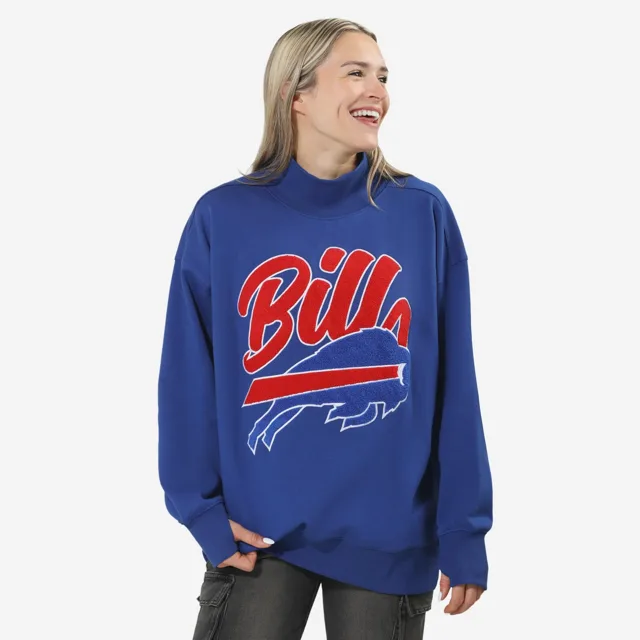 Buffalo Bills Sweat-shirt surdimensionné à col montant en chenille pour femme
