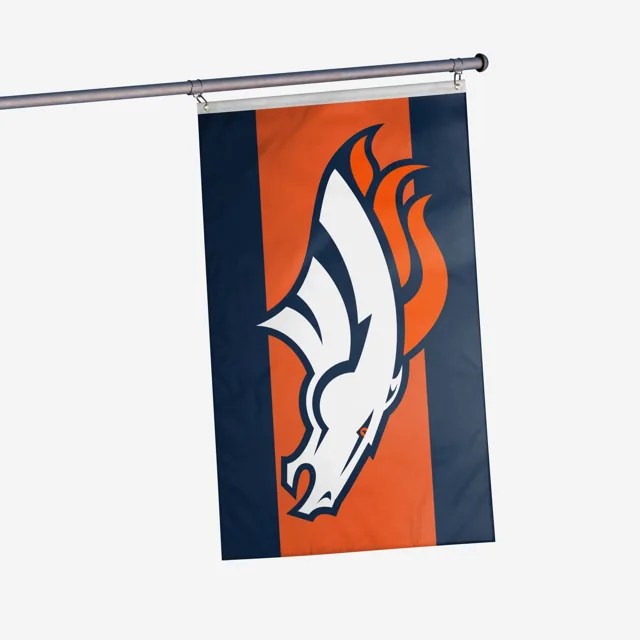Denver Broncos Drapeau horizontal à rayures avec grand logo