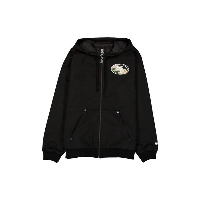 San Francisco 49ers Veste noire entièrement zippée avec logo camouflage