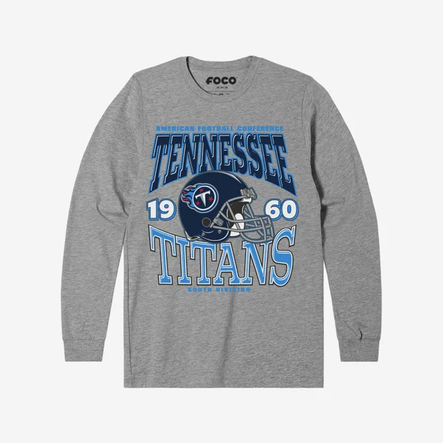 Tennessee Titans T-shirt à manches longues avec casque d'équipe classique