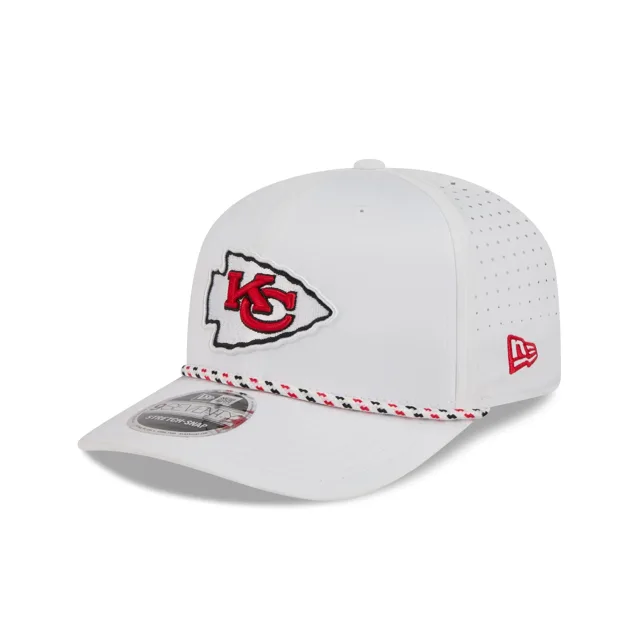 Kansas City Chiefs Corde de performance blanche optique 9SEVENTY Chapeau extensible à bouton-pression