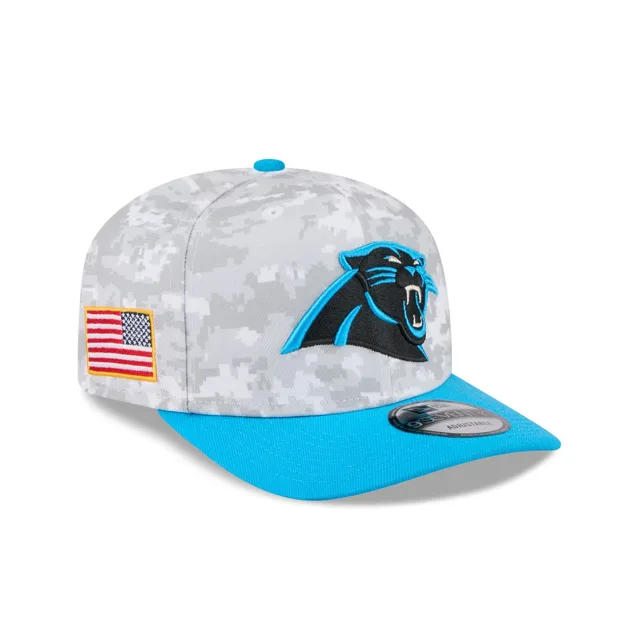 Carolina Panthers 2025 Salut au service Fan Gear 9SEVENTY Chapeau extensible à bouton-pression