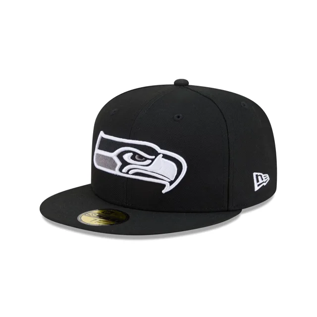 Seattle Seahawks Casquette ajustée Basic 59FIFTY noire et blanche