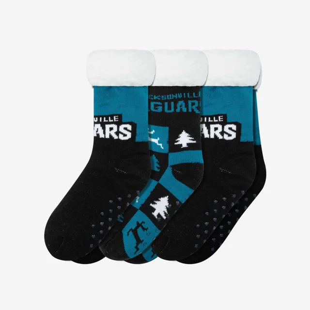 Jacksonville Jaguars Lot de 3 paires de chaussettes pantoufles Fan Footy pour femmes