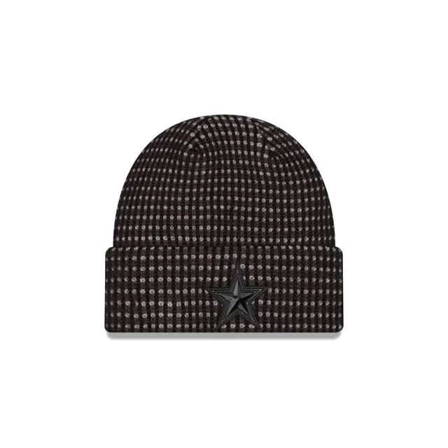 Dallas Cowboys 2026 Sideline Bonnet en tricot noir à revers pour temps froid