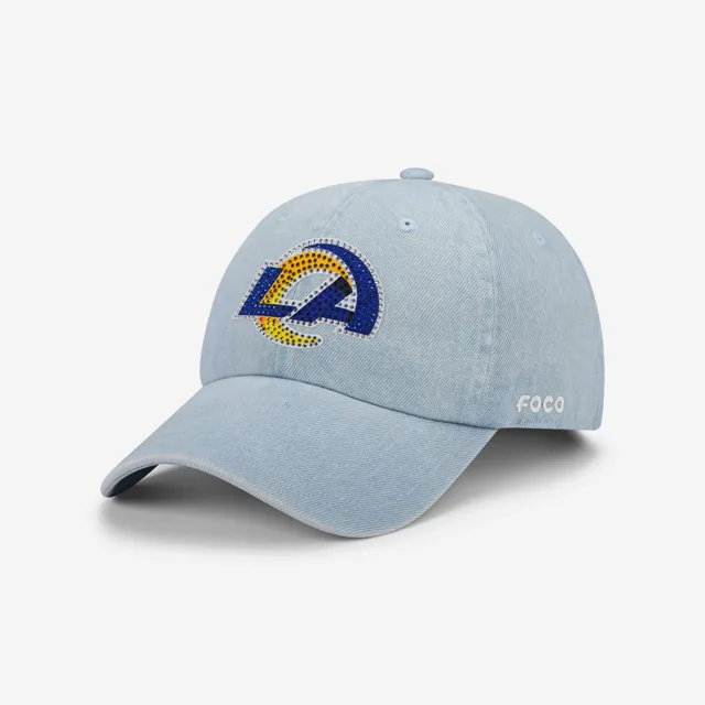 Los Angeles Rams Casquette décontractée en denim avec logo strass