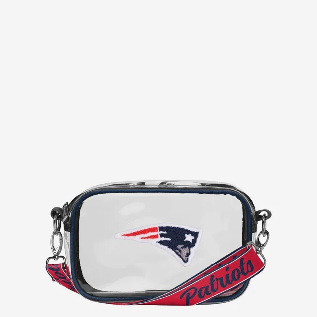 New England Patriots Sac à bandoulière transparent avec logo chenille