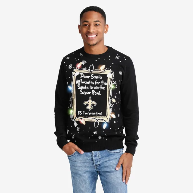 New Orleans Saints Pull lumineux Cher Père Noël