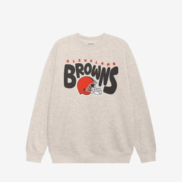 Sweat-shirt à col rond bulle Cleveland Browns
