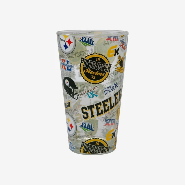 Pittsburgh Steelers Verre à pinte imprimé historique