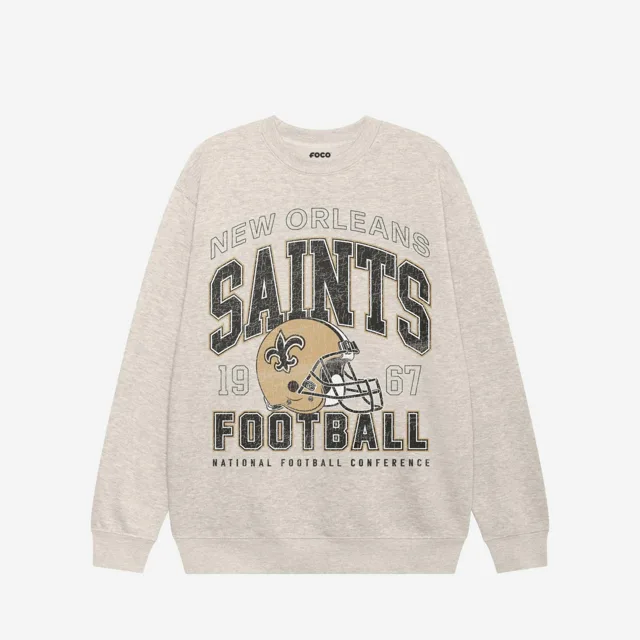 Sweat-shirt universitaire à col rond New Orleans Saints