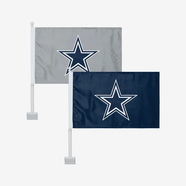 Dallas Cowboys Lot de 2 drapeaux de voiture solides
