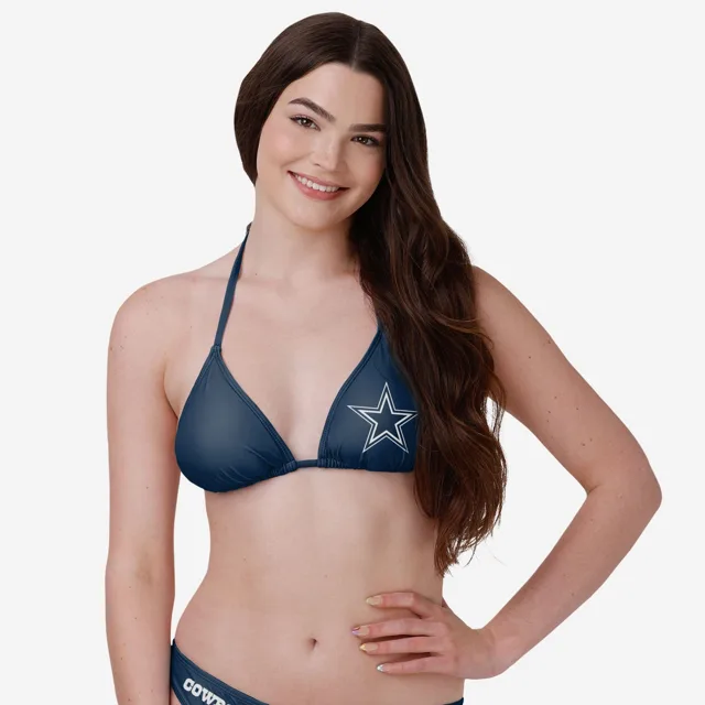 Dallas Cowboys Haut de bikini à logo uni pour femme