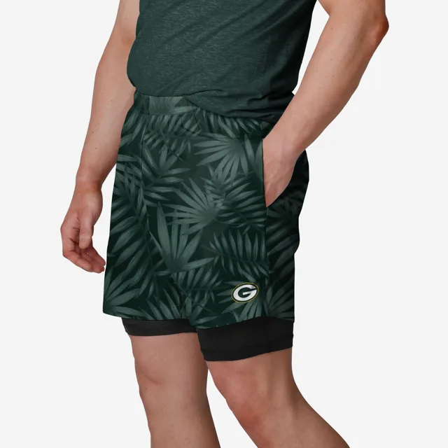 Green Bay Packers Short doublé noir fleuri