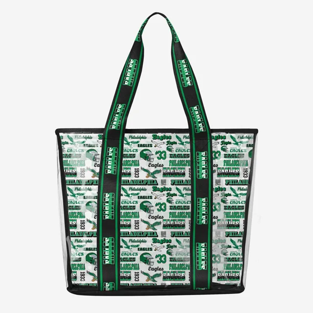 Philadelphia Eagles Répétez l'impression rétro Sac fourre-tout transparent