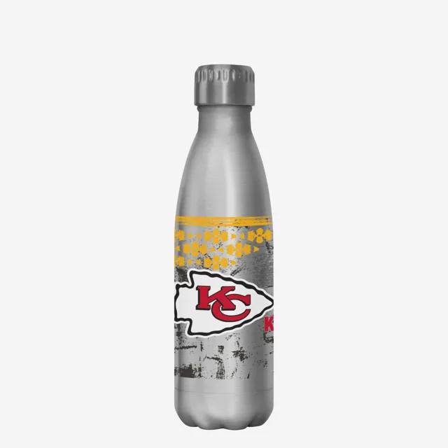 Kansas City Chiefs Super Bowl LIX Chiefs Kingdom Argent Bouteille en acier inoxydable de 17 oz