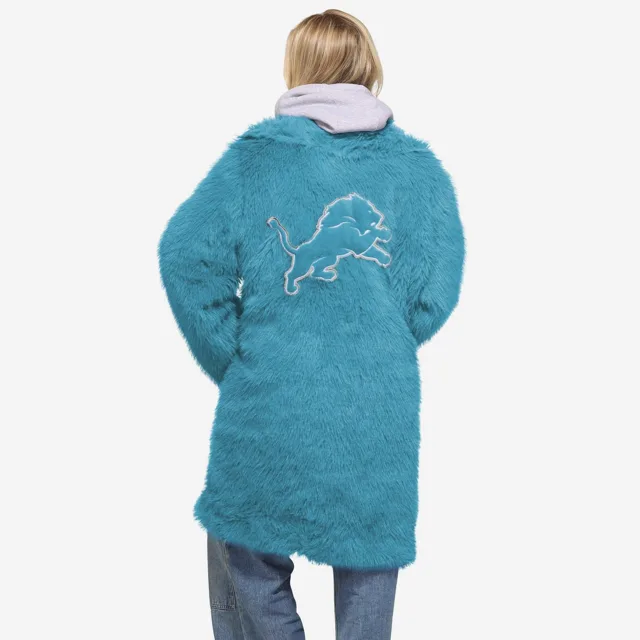 Detroit Lions Veste longue en fausse fourrure