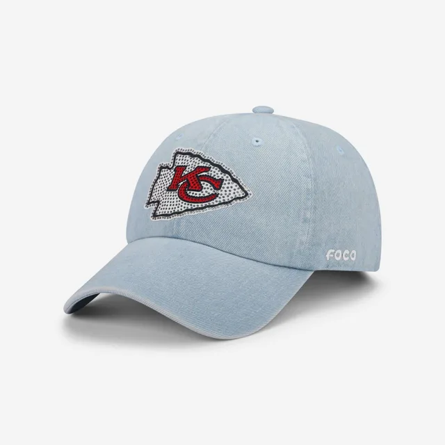 Kansas City Chiefs Casquette décontractée en denim avec logo strass