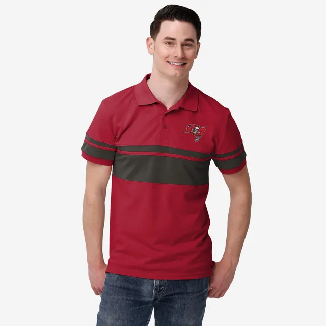 Polo à rayures en coton Tampa Bay Buccaneers