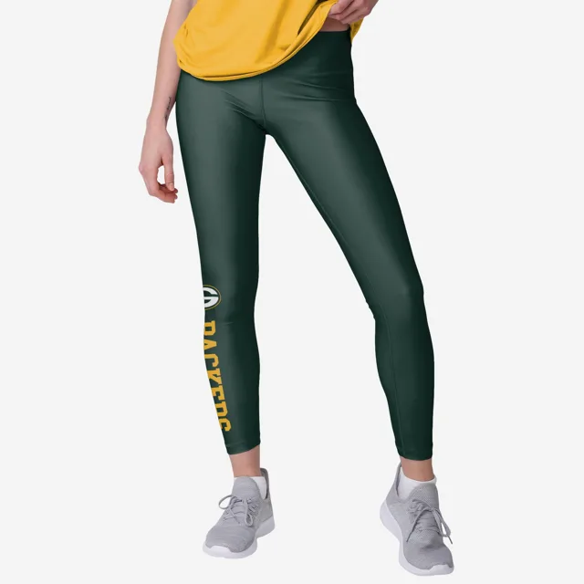 Green Bay Packers Legging uni avec mot-symbole pour femme