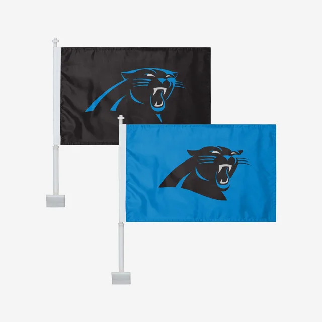 Carolina Panthers Lot de 2 drapeaux de voiture solides