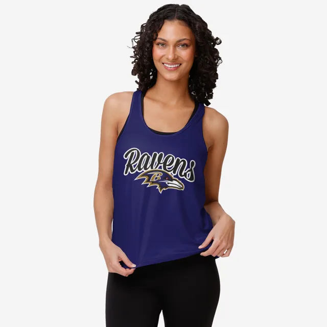 Baltimore Ravens Haut sans manches à rayures Wordmark Team pour femmes