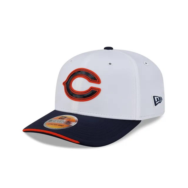 Chicago Bears 2026 Sideline Blanc 9SEVENTY Chapeau extensible à bouton-pression