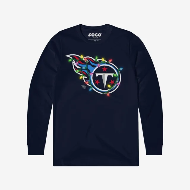 Tennessee Titans T-shirt à manches longues avec logo principal Holiday Lights