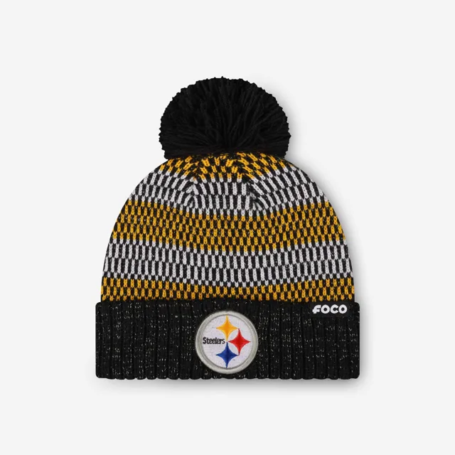 Pittsburgh Steelers Bonnet à pompon en fil métallique pour femme