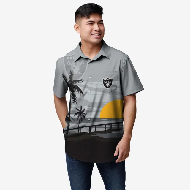 Las Vegas Raiders Chemise boutonnée coucher de soleil tropical