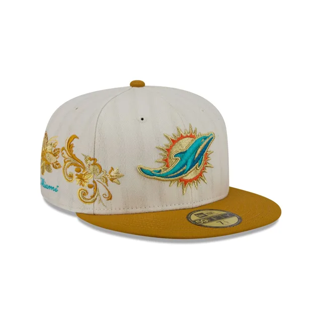 Miami Dolphins Casquette ajustée à chevrons chromée 59FIFTY