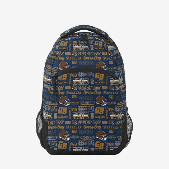 Green Bay Packers Répétez le sac à dos d'action d'impression rétro
